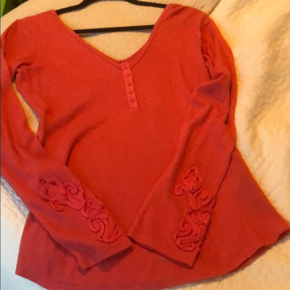 Coral long sleeve top